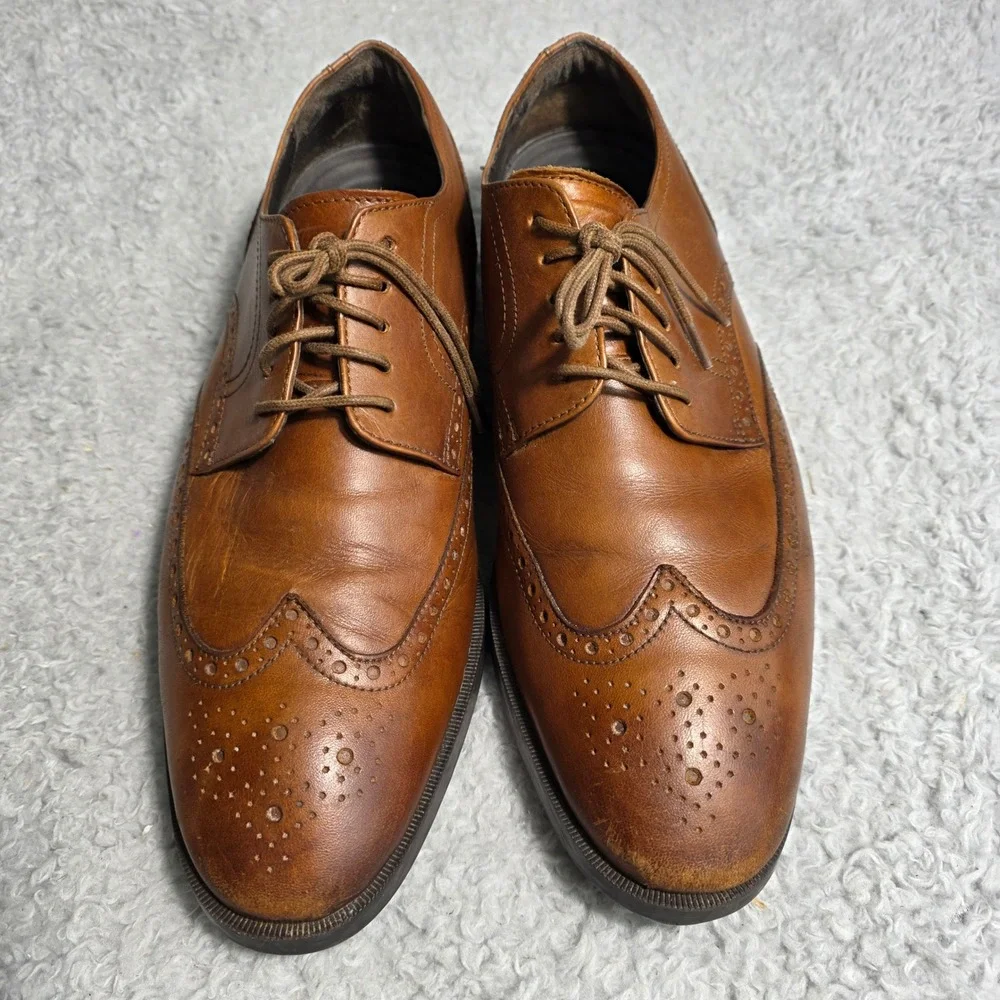 Cole‎ Haan Brown Leather Wingtip Brogue Oxford Dress Shoes Grand.OS 8.5 M